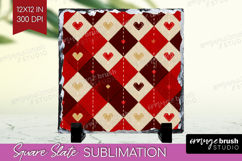 Hearts Slate PNG - Valentines Day Square Slate Sublimation Product Image 1
