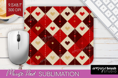 Hearts Mouse Pad Sublimation - Valentines Day Mousepad PNG Product Image 1