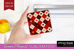 Hearts Magnet Sublimation - Valentines Day Square Magnet PNG Product Image 1
