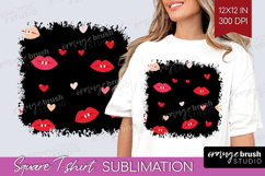 Hearts Square Tshirt Background - Valentines Day PNG Product Image 1