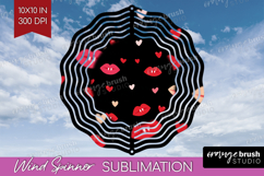 Hearts Wind Spinner Sublimation PNG - Valentines Day Round Product Image 1