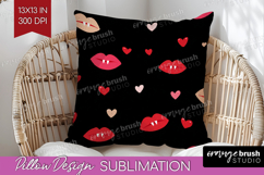 Hearts Pillow Sublimation - Valentines Day Pillow Cover PNG Product Image 1