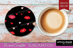 Hearts Round Coaster - Valentines Day Coaster PNG Product Image 1