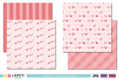 Romantic pink scrapbook paper collection with four coordinating designs