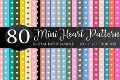 80 Mini Hearts Pattern Digital Papers Bundle Product Image 1