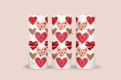 heart pattern valentine skinny tumbler sublimation design for 20oz and 30oz skinny tumbler sublimation wrap