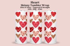 heart pattern valentine skinny tumbler sublimation design for 20oz and 30oz skinny tumbler sublimation wrap