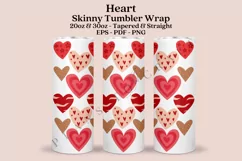 heart pattern valentine skinny tumbler sublimation design for 20oz and 30oz skinny tumbler sublimation wrap