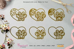 Papercut Set of Heart Paws, Animal Paw Set, Decorative Paws Product Image 1