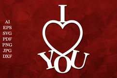 I Love You Photo frame SVG, Love Photo frame for Laser Cut Product Image 3