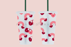 heart rainbow valentine starbucks 24oz cold cup tumbler wrap svg presized template for tumbler venti suitable for cutting machine or sublimation