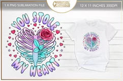 Valentine's rib cage sublimation design - creepy valentine's Product Image 1