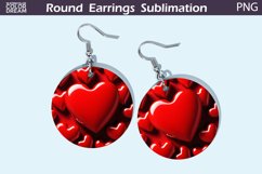 Valentine Heart Round Earrings | Valentines Day Earrings Product Image 1