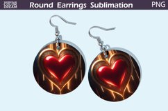 Valentine Heart Round Earrings | Valentines Day Earrings Product Image 1