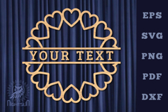Heart Round Lasercut Split Monogram SVG Product Image 1