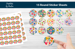 Teacher Heart Printable Sticker Sheet Bundle, Print and Cut Product Image 1