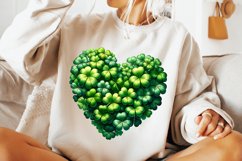 St Patrick&#039;s Day Heart Shamrock PNG, Lucky Day PNG, Shamrock Product Image 1