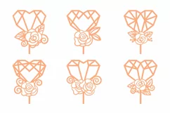 heart shape cake toppers