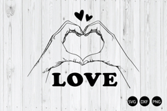 Heart Hands SVG, Love Sign SVG, Valentine&#039;s Day SVG Product Image 1