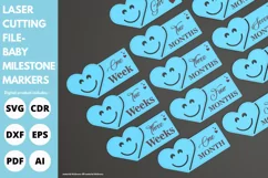 Heart-shaped Baby Milestone Markers svg laser cut file Product Image 2