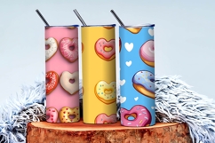 Heart Shaped Colorful Donuts Digital Paper Product Image 3