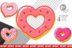 Heart Donut Clipart Product Image 1