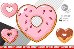 Heart Donut Clipart Product Image 1