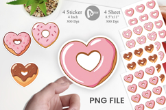 Heart Donut Sticker Product Image 1