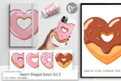 Digital Paper Heart Donut Product Image 1