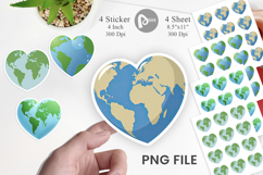 Heart Earth Sticker Product Image 1