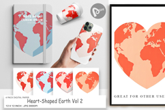 Digital Paper Heart-Shaped Earth Product Image 1