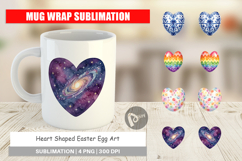 Heart Shaped Easter Egg Art Mug Wrap Product Image 1