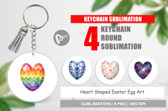 Heart Shaped Easter Egg Art Keychain Product Image 1