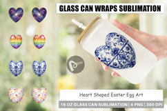 Heart Shaped Easter Egg Glass Can Product Image 1