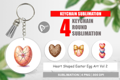 Heart Shaped Easter Egg Art Keychain Product Image 1