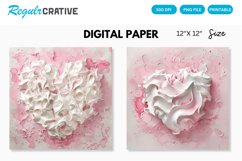 Watercolor Heart shaped Meringue Digital Paper Product Image 1