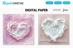 Watercolor Heart shaped Meringue Digital Paper Product Image 1
