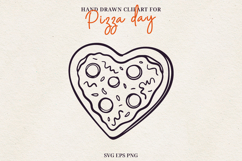 Hand Drawn Pizza Clipart Pizza Illustration SVG PNG EPS Product Image 1