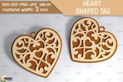 Heart Shaped Tag SVG. Valentine Heart Ornament Laser Cut Product Image 1
