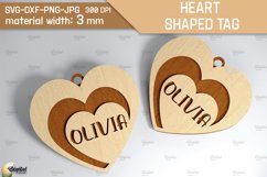 Heart Shaped Tag SVG. Valentine Heart Ornament Laser Cut Product Image 1
