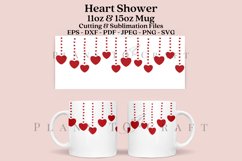 heart shower valentine coffee glass wrap svg glass mug svg presized for 11oz and 15oz glass ready to cut and sublimation files