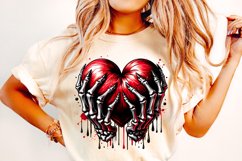 Heart Skeleton Valentine PNG, Valentine&#039;s Day Funny Skeleton Product Image 1
