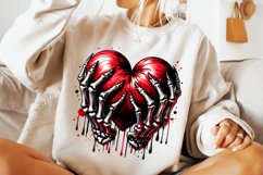 Heart Skeleton Valentine PNG, Valentine&#039;s Day Funny Skeleton Product Image 2