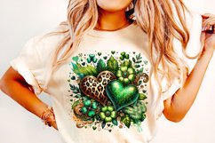 St Patrick&#039;s Day Hearts PNG, Lucky Day PNG, Shamrock PNG Product Image 1