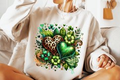 St Patrick&#039;s Day Hearts PNG, Lucky Day PNG, Shamrock PNG Product Image 2