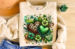 St Patrick&#039;s Day Hearts PNG, Lucky Day PNG, Shamrock PNG Product Image 3
