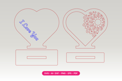 Heart Stand Laser Cut SVG Product Image 2