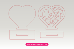 Heart Stand Laser Cut SVG Product Image 2