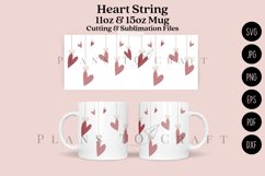 heart string valentine coffee mug glass wrap svg 11oz 15oz mug svg presized for 11oz 15oz glass ready to cut and sublimation files