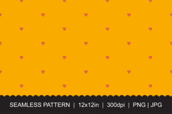 Seamless Heart Pattern with Mini Red Hearts on Orange Product Image 1